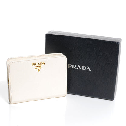 Prada Saffiano Metal Zip Wallet Bianco 5 of 9