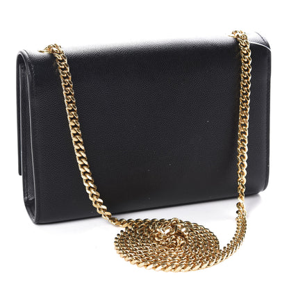 Saint Laurent Grain De Poudre Small Monogram Kate Satchel Black 3 of 12