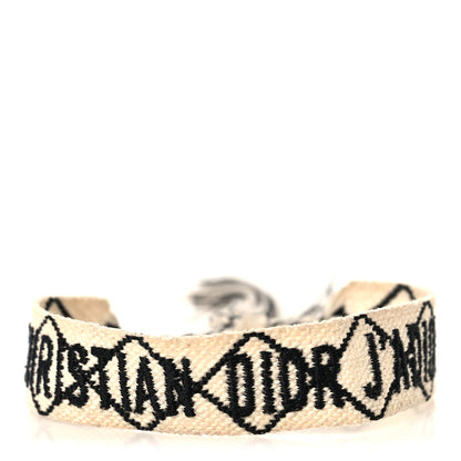 Christian Dior Woven Cotton J'Adior Friendship Bracelet Set Beige Black 1 of 3