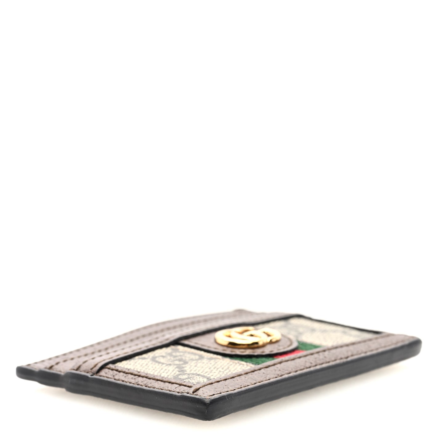 GG Supreme Monogram Ophidia Card Holder Brown
