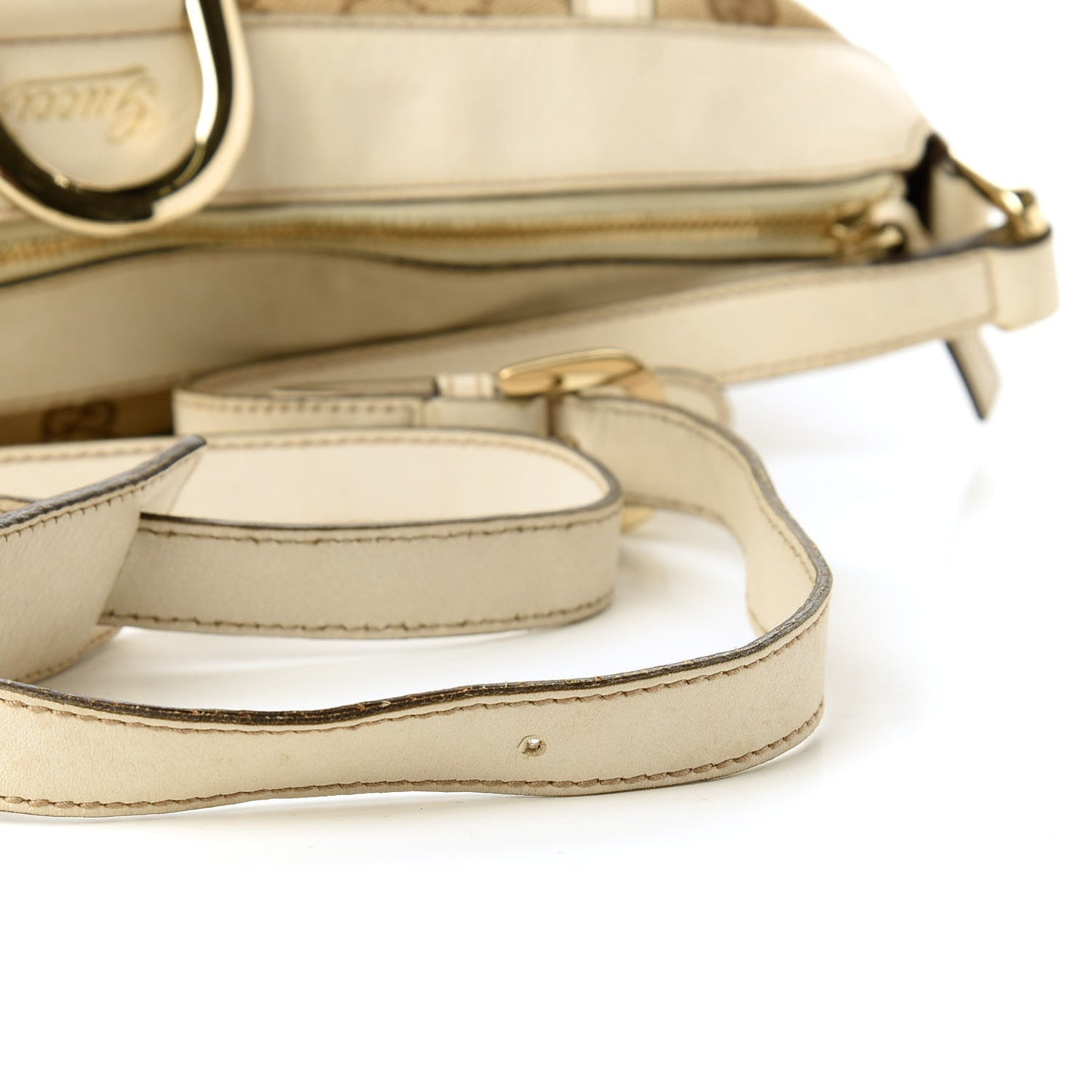 Monogram D Gold Large Messenger White