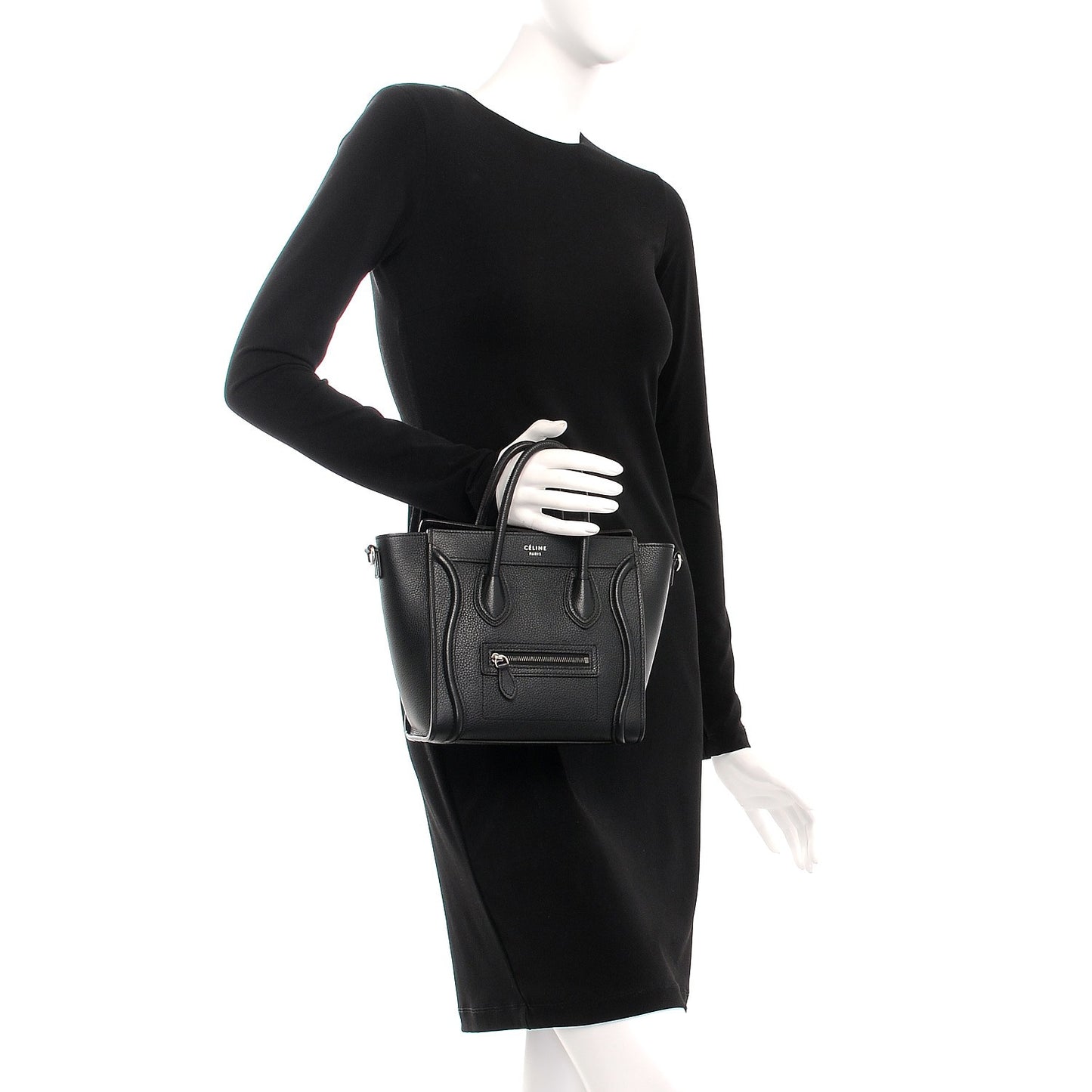 Drummed Calfskin Nano Luggage Black