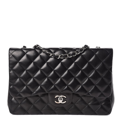 Chanel Lambskin Quilted Jumbo Single Flap Black 1 of 10