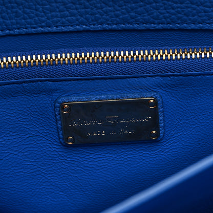 Salvatore Ferragamo Calfskin Lotty Satchel Bleu Indien 6 of 9