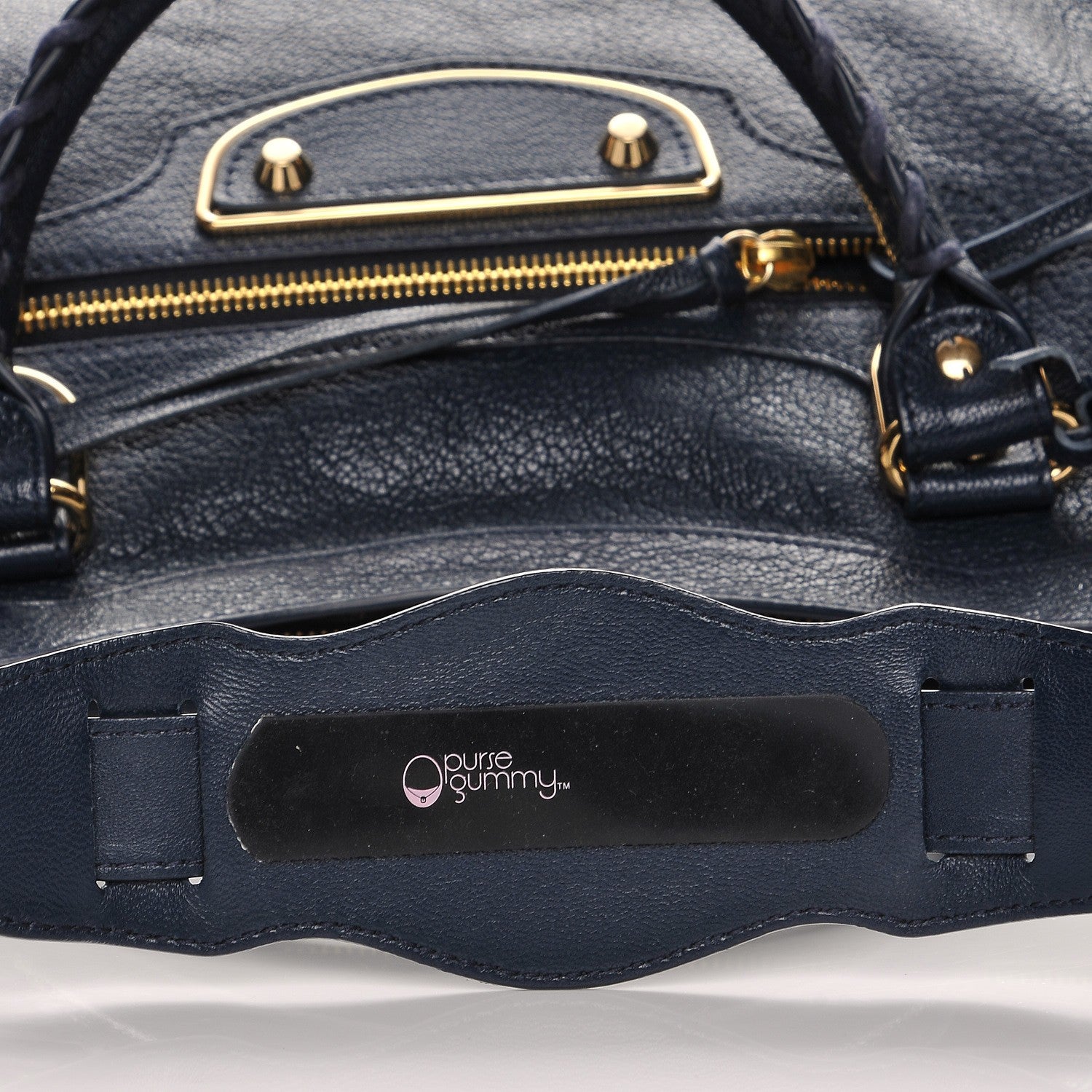 Balenciaga Chevre Gold Metallic Edge Hardware City Bleu Nuit Dark Sea 9 of 9