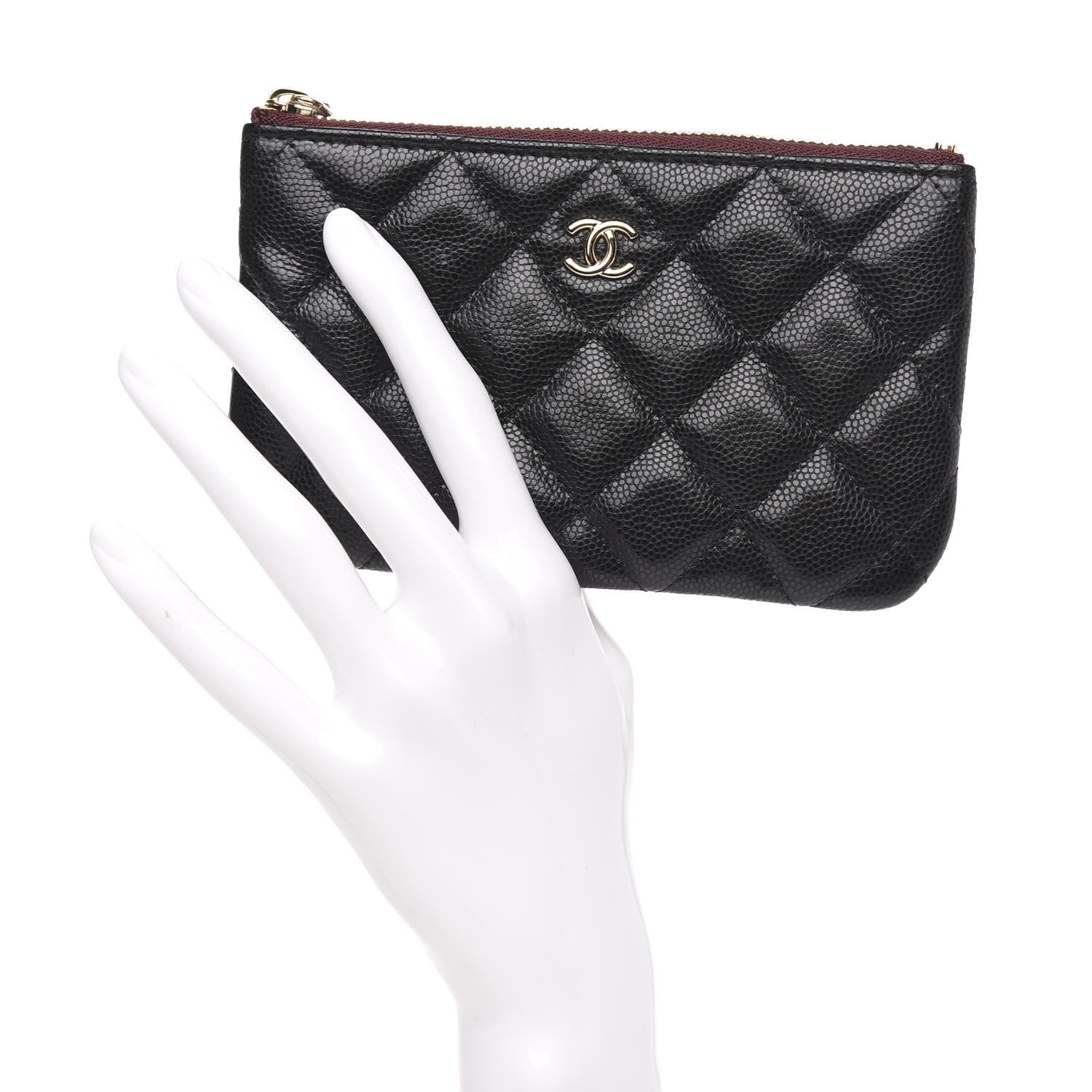 Chanel Caviar Quilted Small Cosmetic Case Black 2 of 8