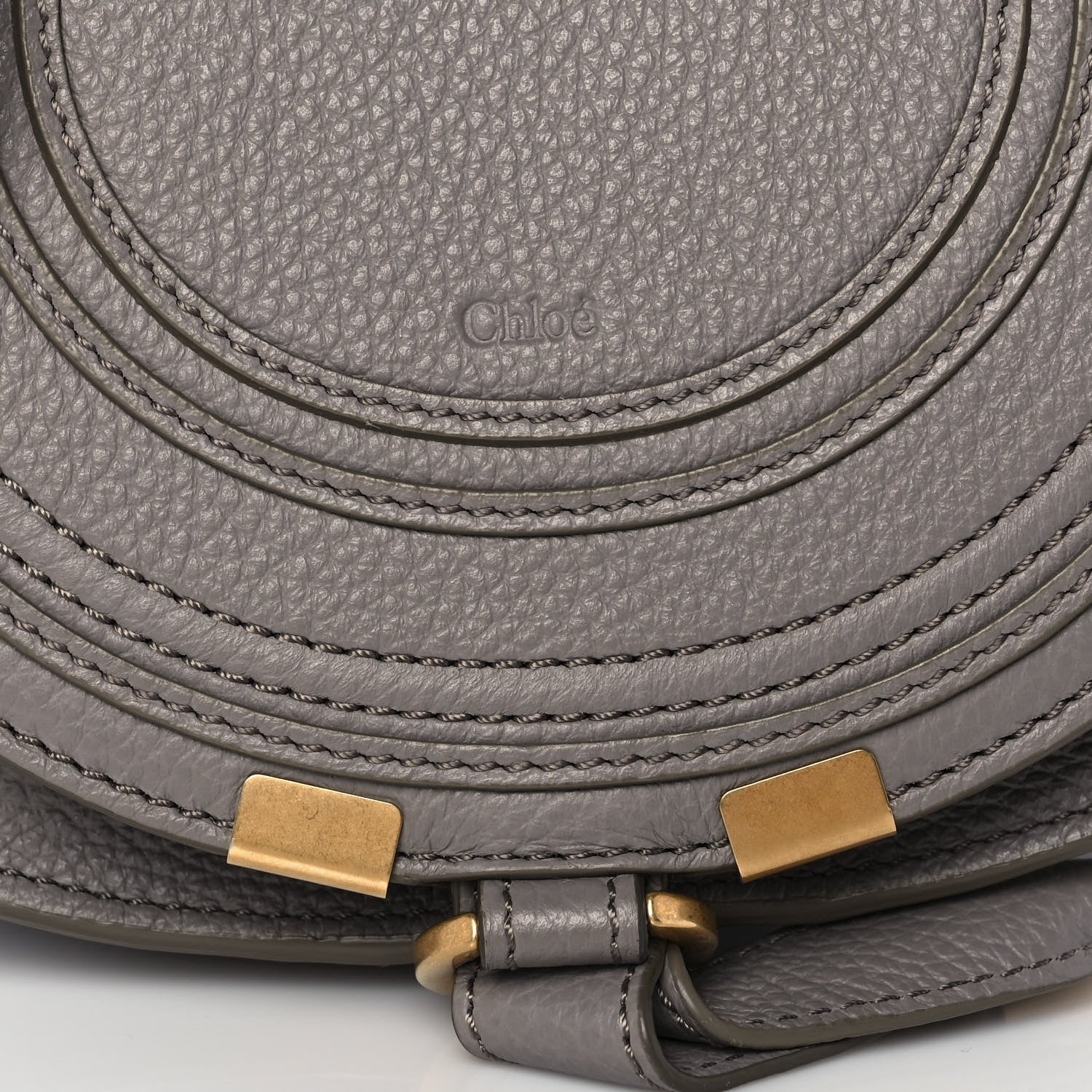 Chloe Calfskin Mini Marcie Round Crossbody Bag Cashmere Grey 10 of 11