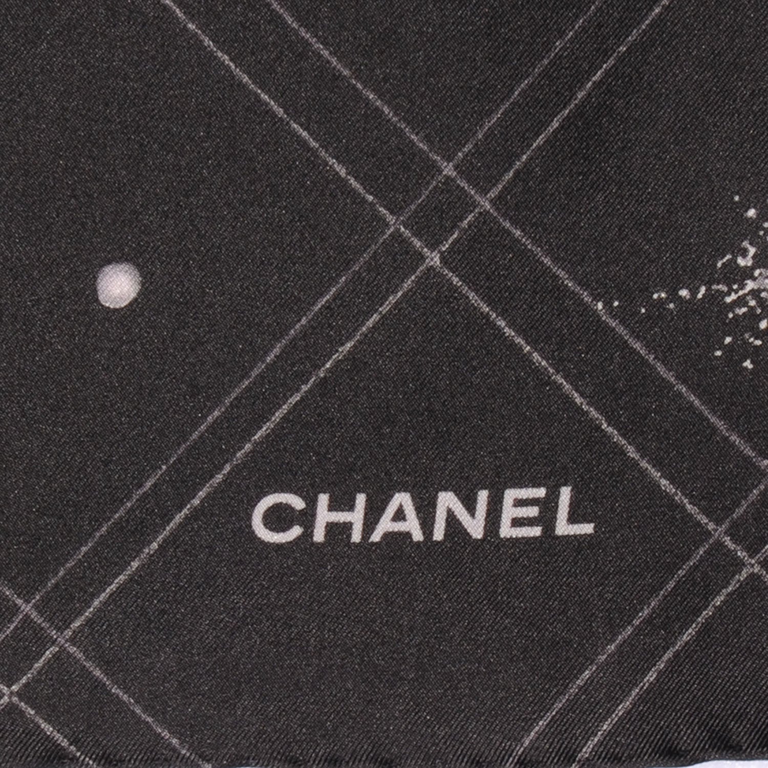 Chanel Silk Lion CC Scarf Black 8 of 10