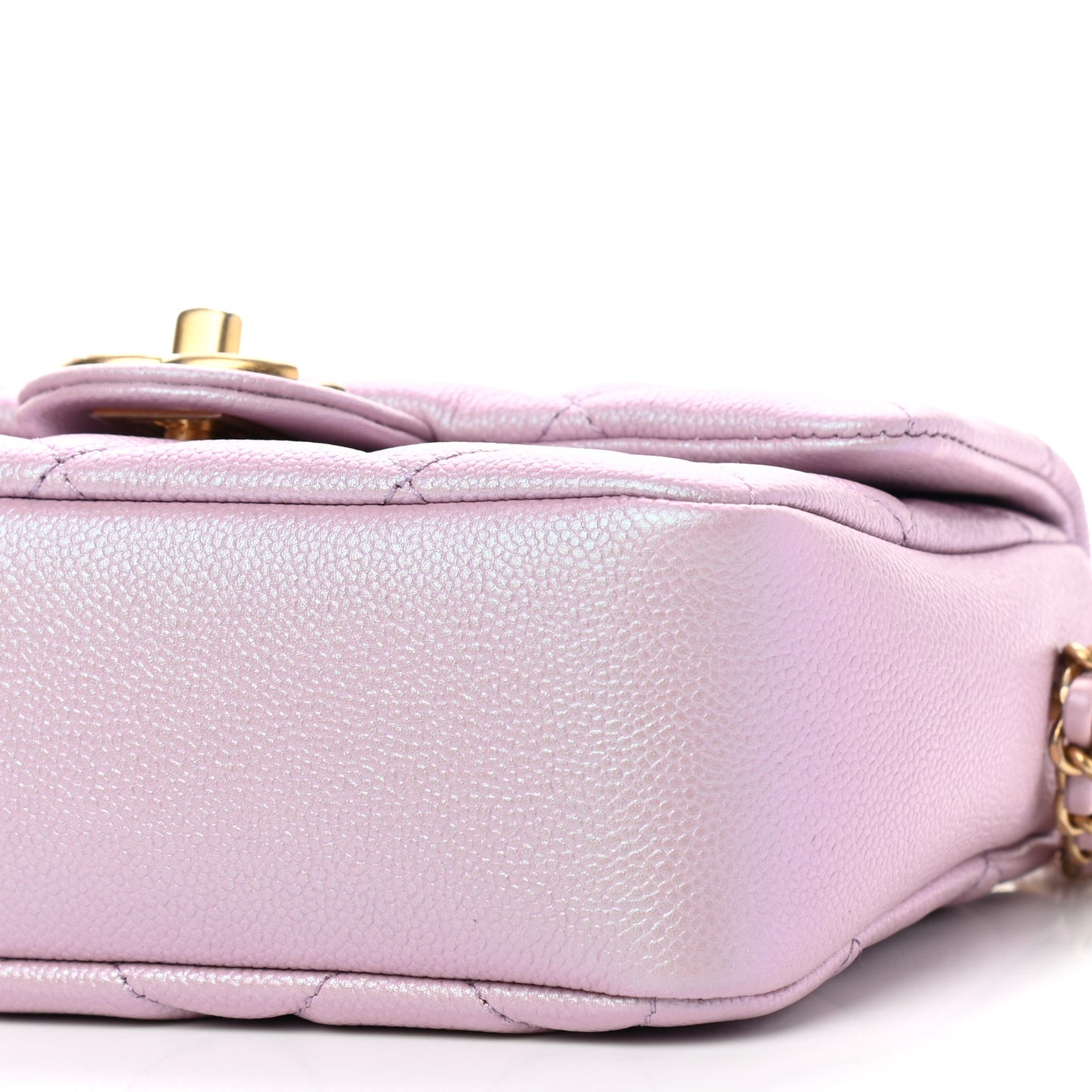 Iridescent Caviar Quilted Mini My Perfect Flap Pink