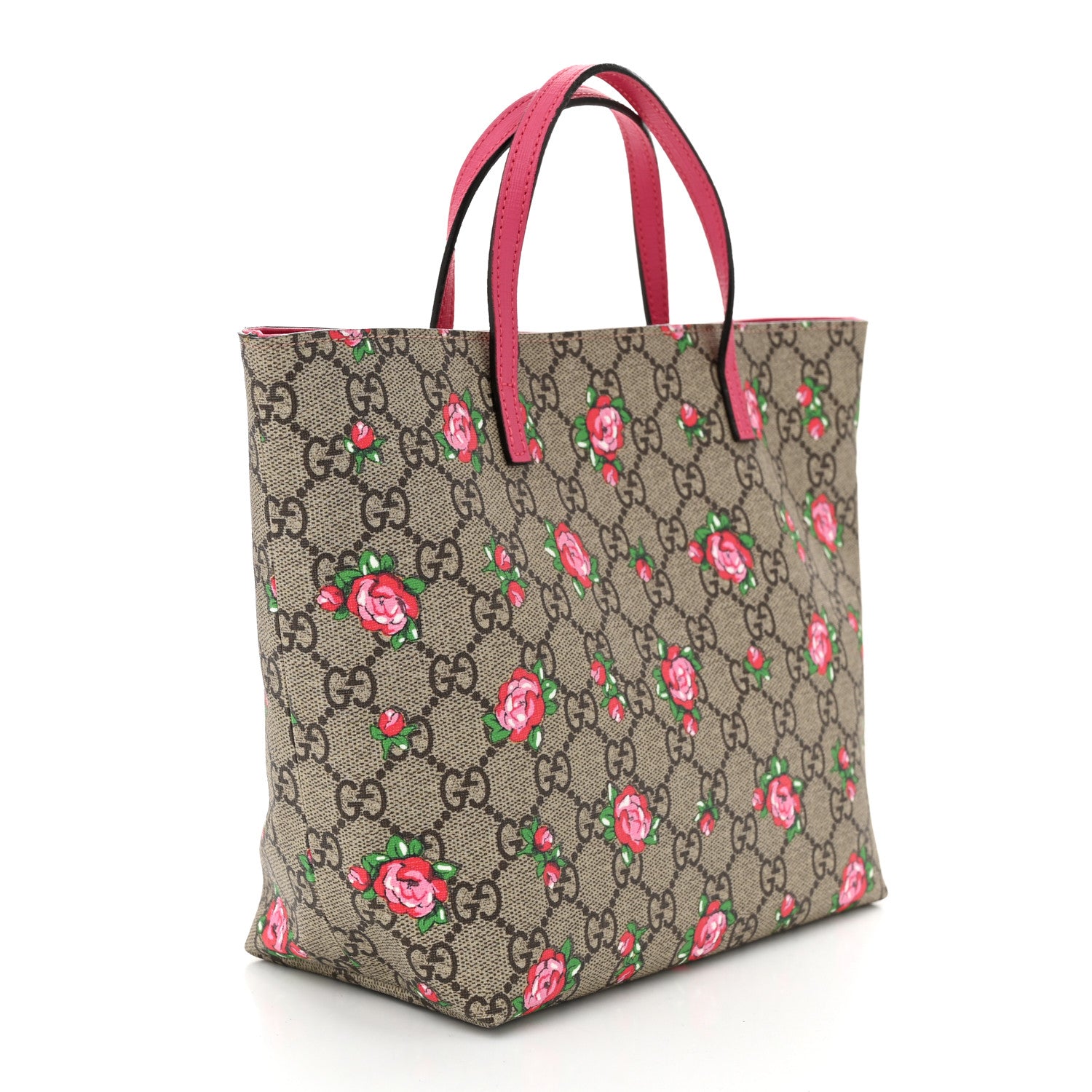 Gucci GG Supreme Monogram Kids Rosebud Tote Pink 3 of 10
