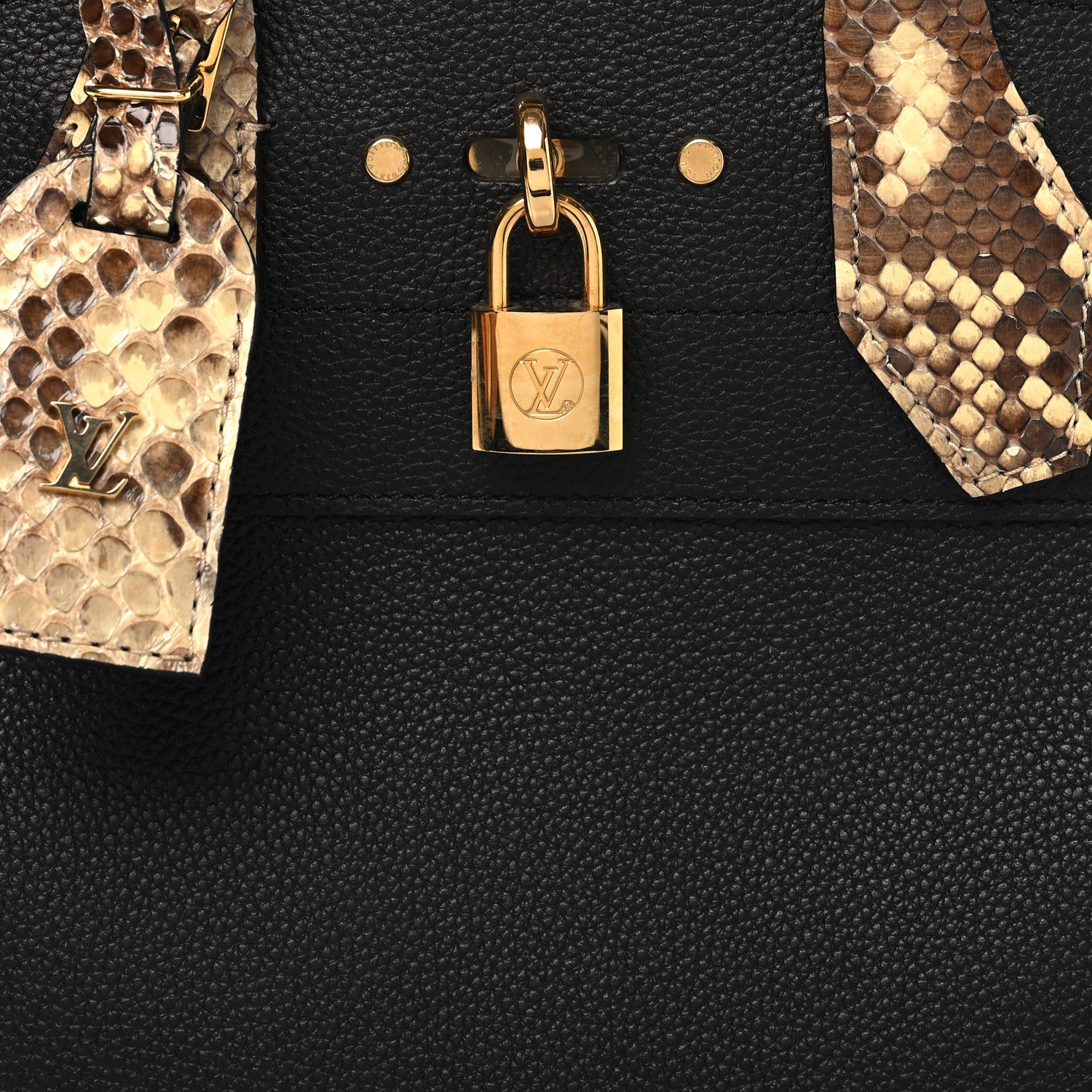 Louis Vuitton Taurillon Snakeskin City Steamer PM Black 7 of 11
