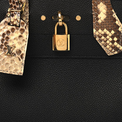 Louis Vuitton Taurillon Snakeskin City Steamer PM Black 7 of 11