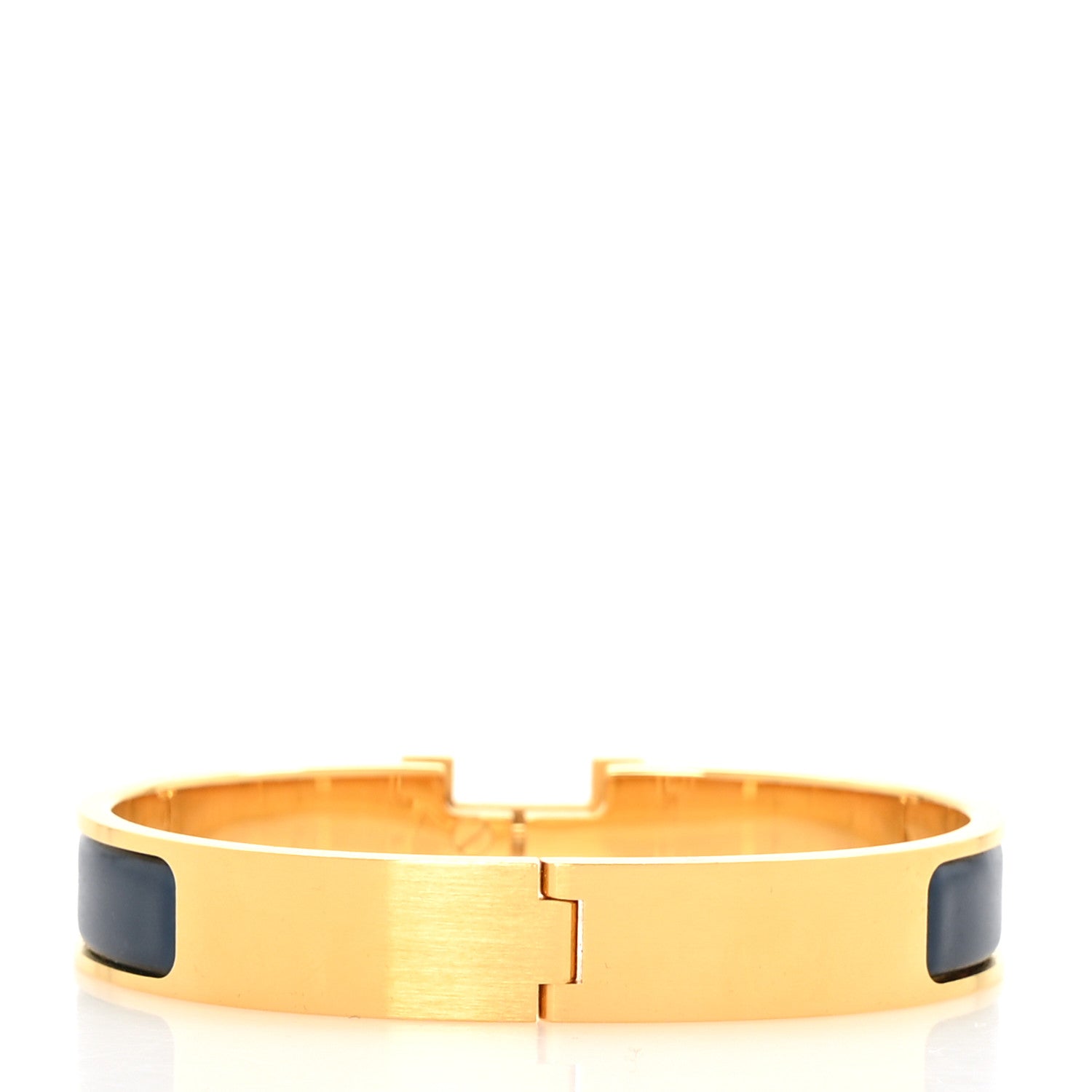Hermes Matte Enamel Narrow Clic Clac HH Bracelet T5 Bleu Biarritz 3 of 5
