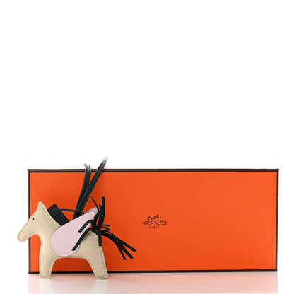 Hermes Milo Lambskin Grigri Rodeo Pegase Horse Bag Charm PM Nata Mauve Sylvestre Vert Cypress 7 of 7