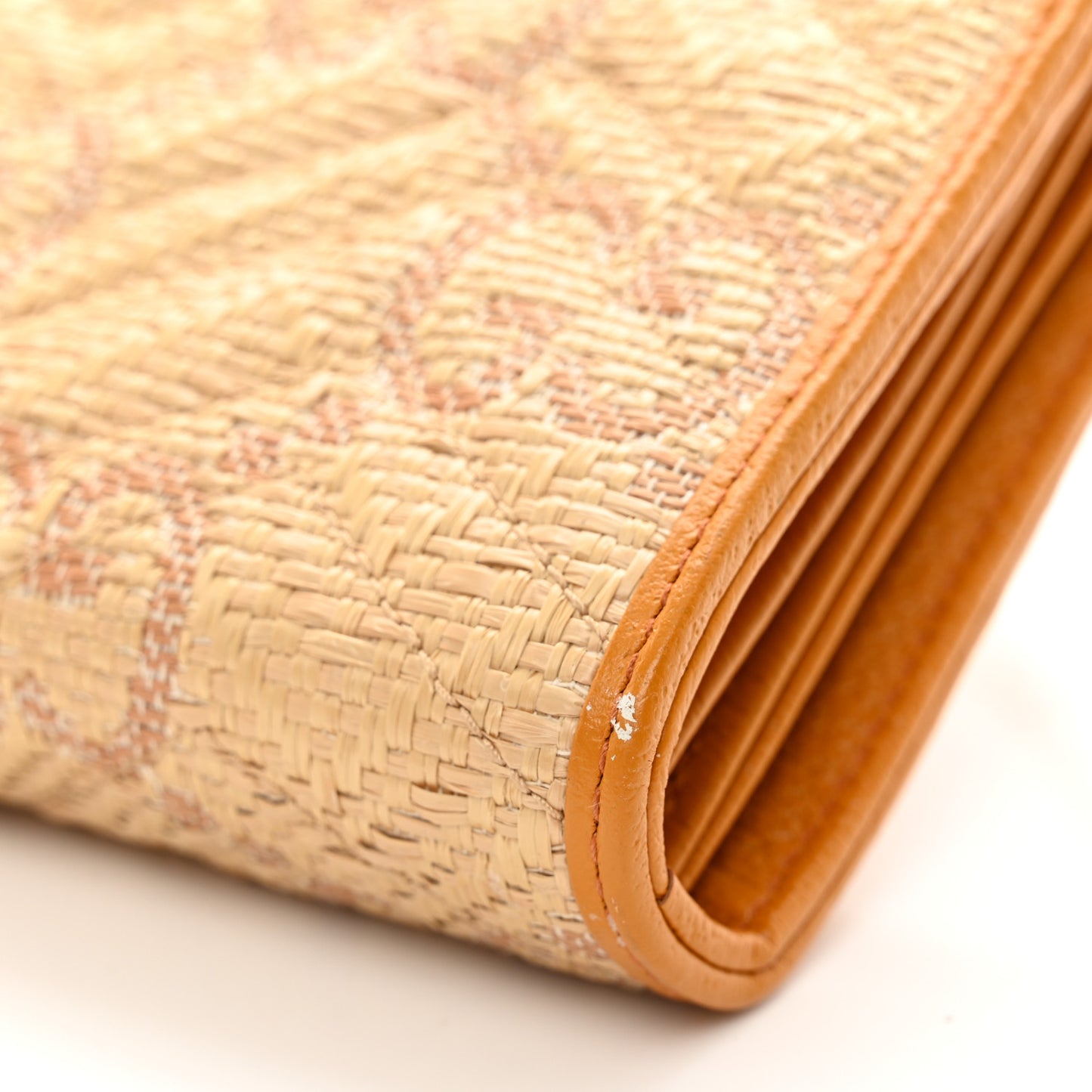 Raffia GG Monogram Matelasse GG Marmont Chain Wallet Natural Beige Off White Sun Oil