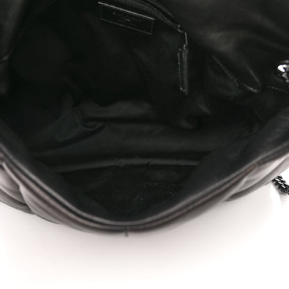 Saint Laurent Calfskin Quilted Medium Loulou Puffer Monogram Chain Satchel Black 5 of 11