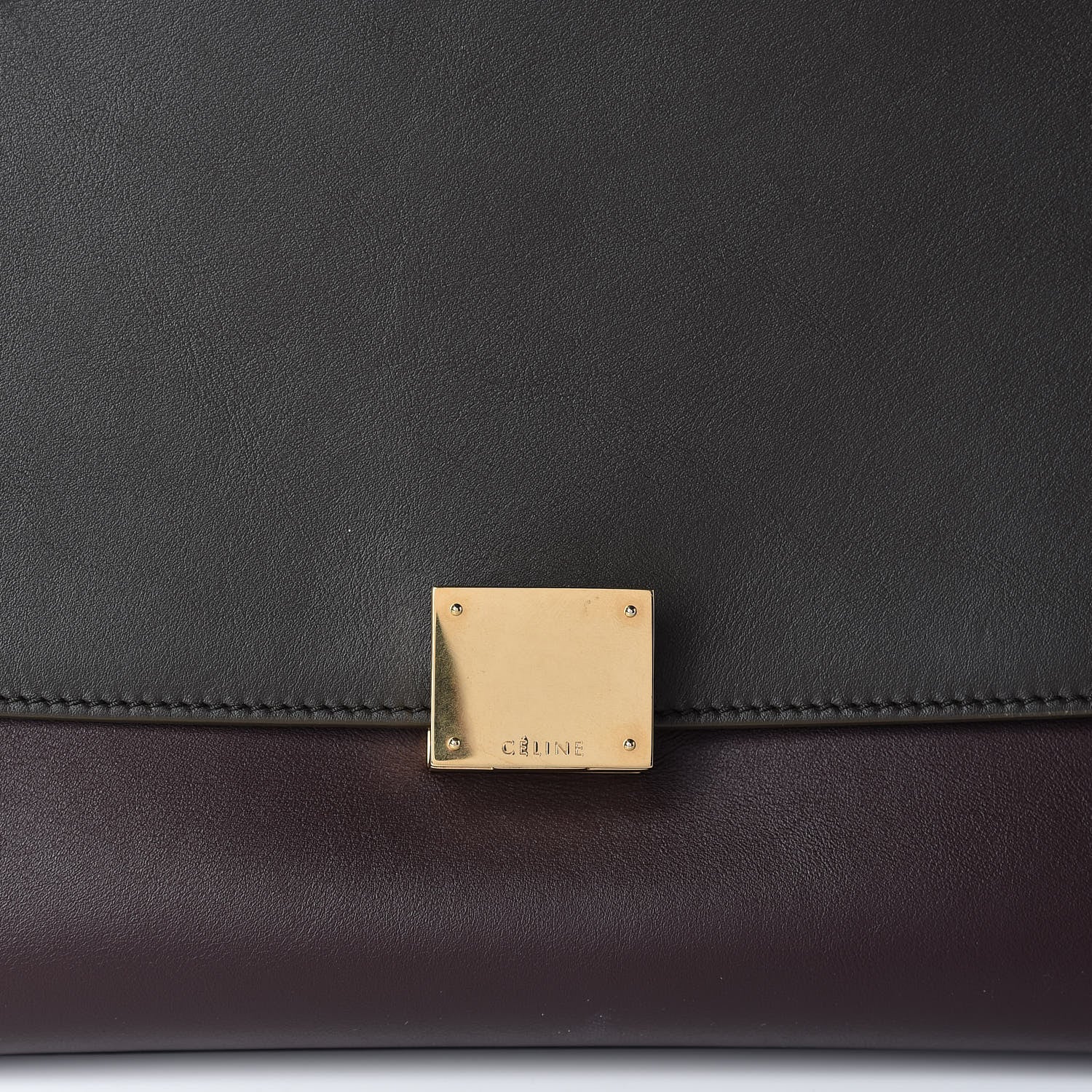 Celine Smooth Calfskin Suede Medium Tri-Color Trapeze Dark Grey 7 of 13