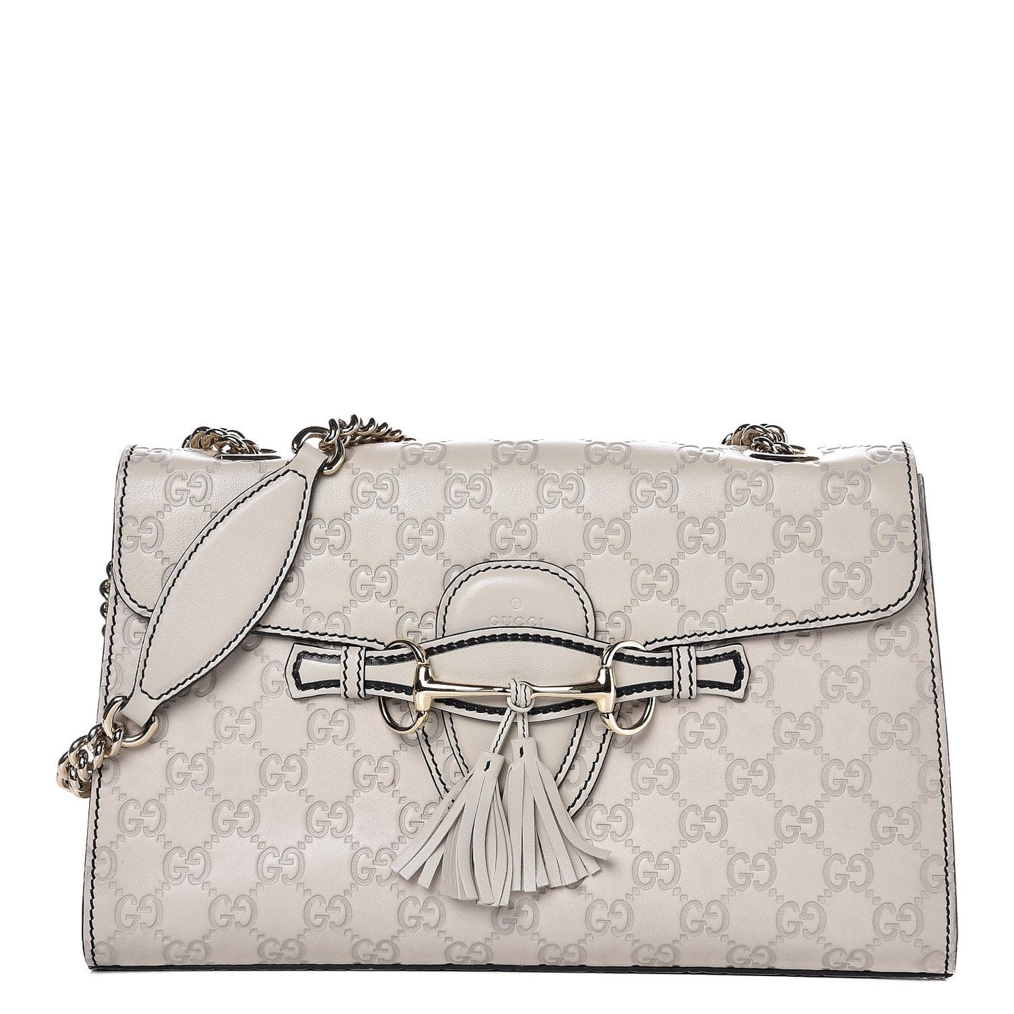 Guccissima Signature Medium Emily Chain Shoulder Bag Mystic White