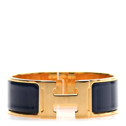 Hermes Enamel Wide Clic Clac H Bracelet PM Bleu Indigo 1 of 4