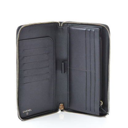 Chanel Iridescent Caviar Quilted Large Zip Around Organizer Wallet Black 5 of 9