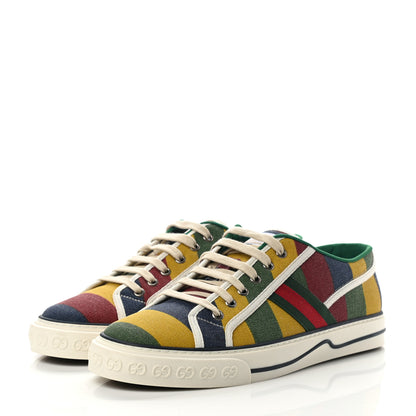 Gucci Canvas Web Marley Stripe Mens 1977 Tennis Sneakers 9 Multicolor Mystic White 3 of 8