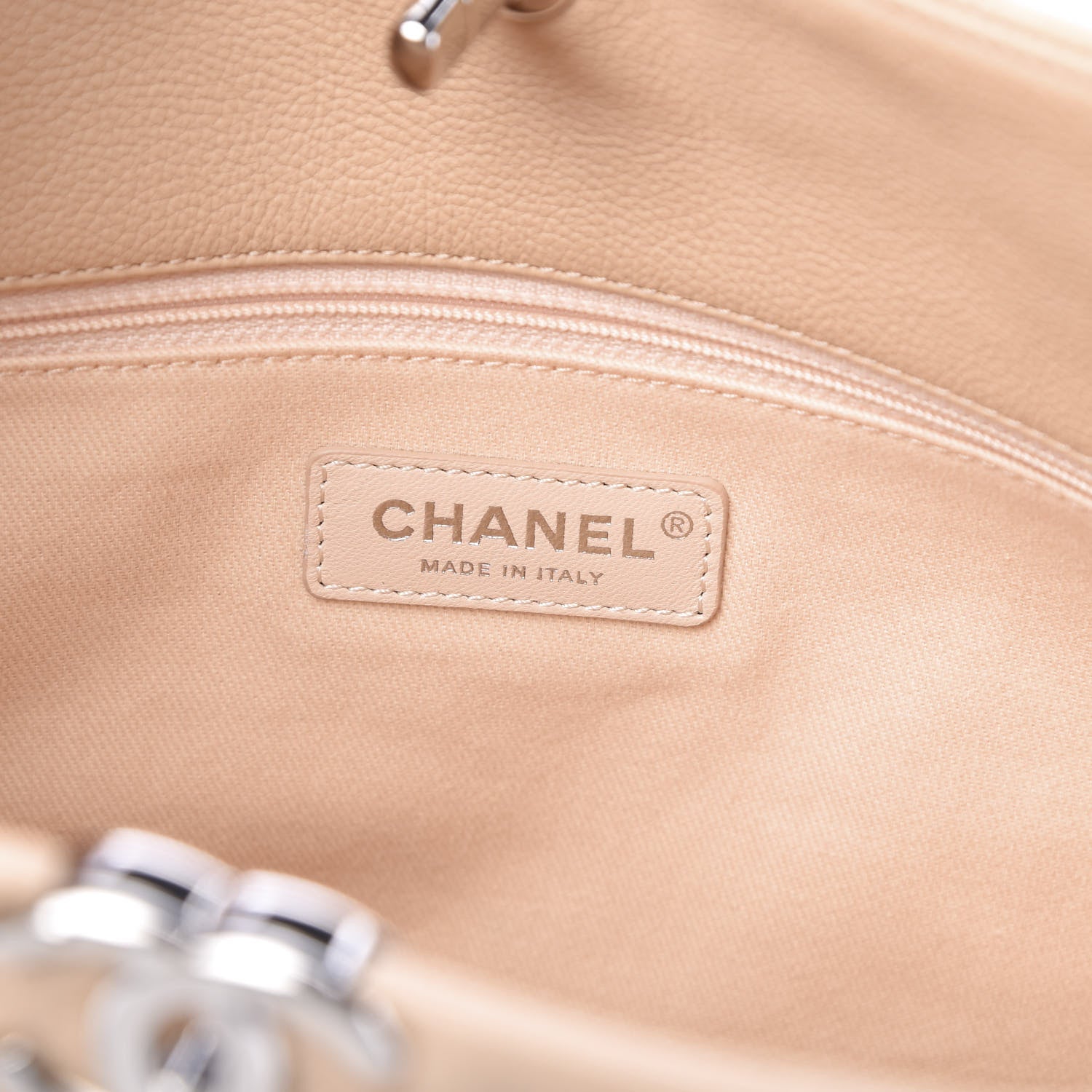 Chanel Grained Calfskin Stitched Medium Braided With Style Hobo Beige 5 of 9