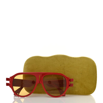 Gucci Acetate Aviator Sunglasses GG0665S Red 9 of 9