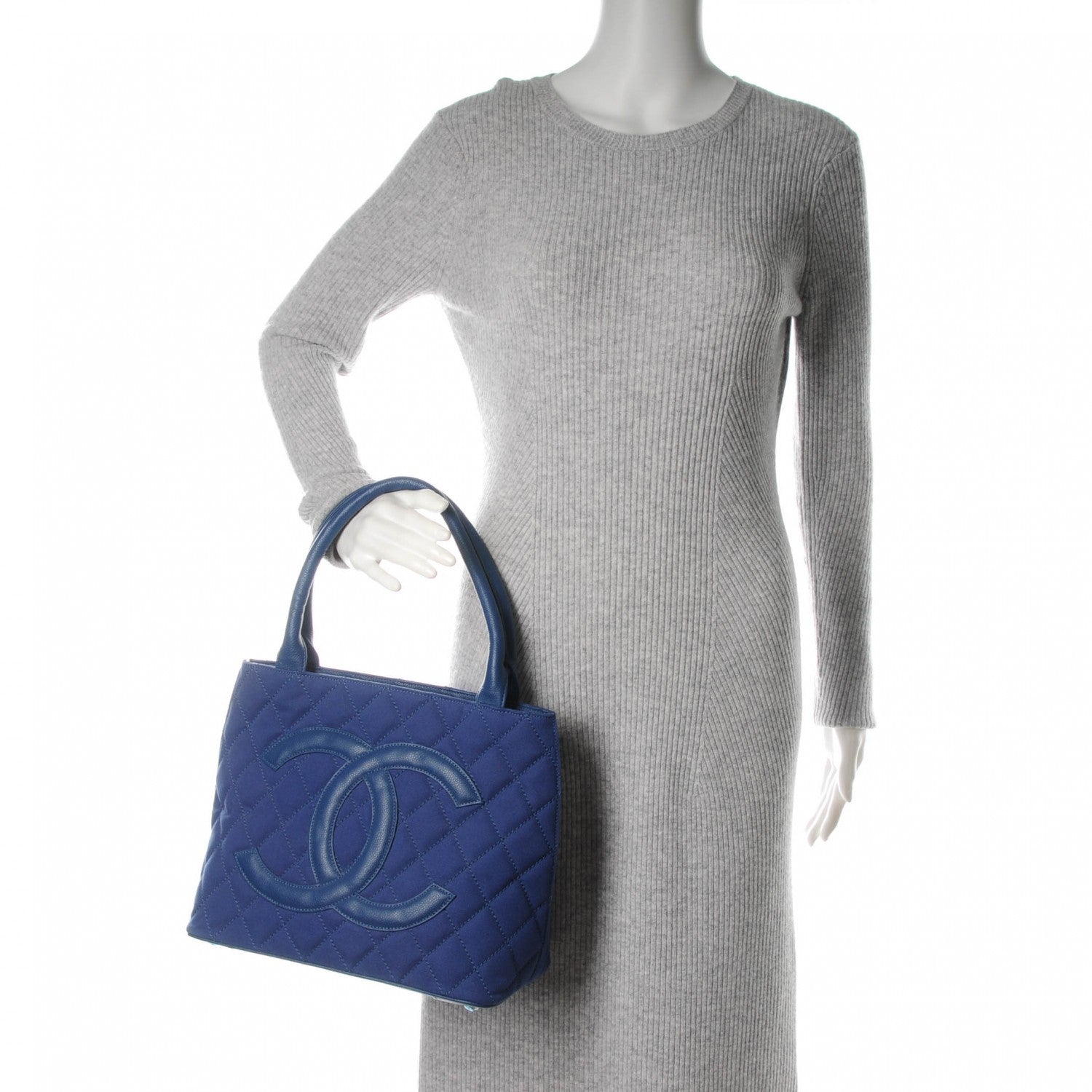 Chanel Canvas Caviar Tassel Tote Dark Blue 2 of 12