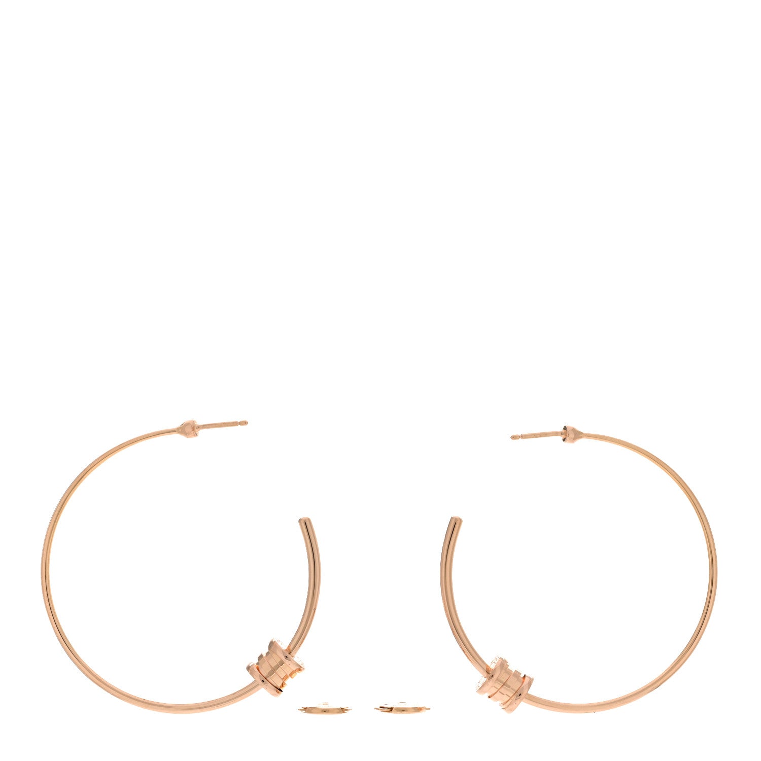 Bulgari 18K Rose Gold Large B.Zero1 Hoop Earrings 3 of 4