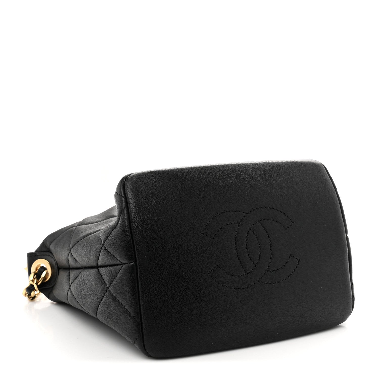 Chanel Lambskin Quilted Crystal Small CC Chain Hobo Black 4 of 11