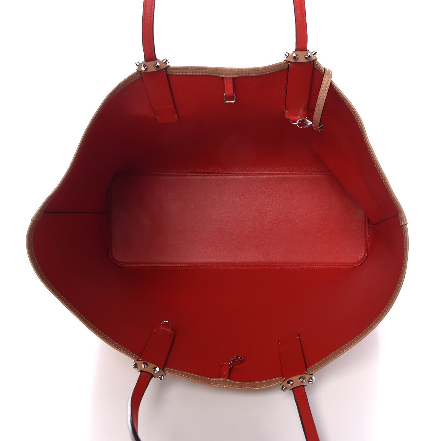 Calfskin Spikes East West Cabata Tote Nude