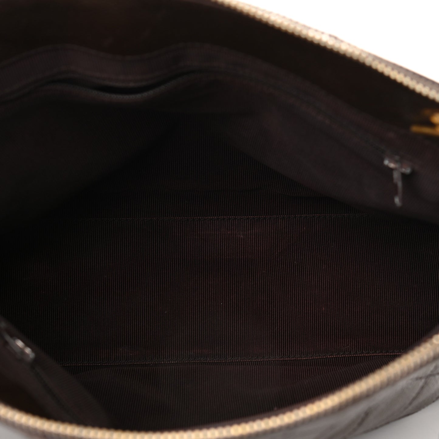 Caviar Quilted Flap Shoulder Bag Dark Brown
