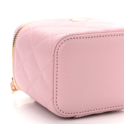 Chanel Caviar Quilted Mini Vanity Case With Chain Light Pink 9 of 10