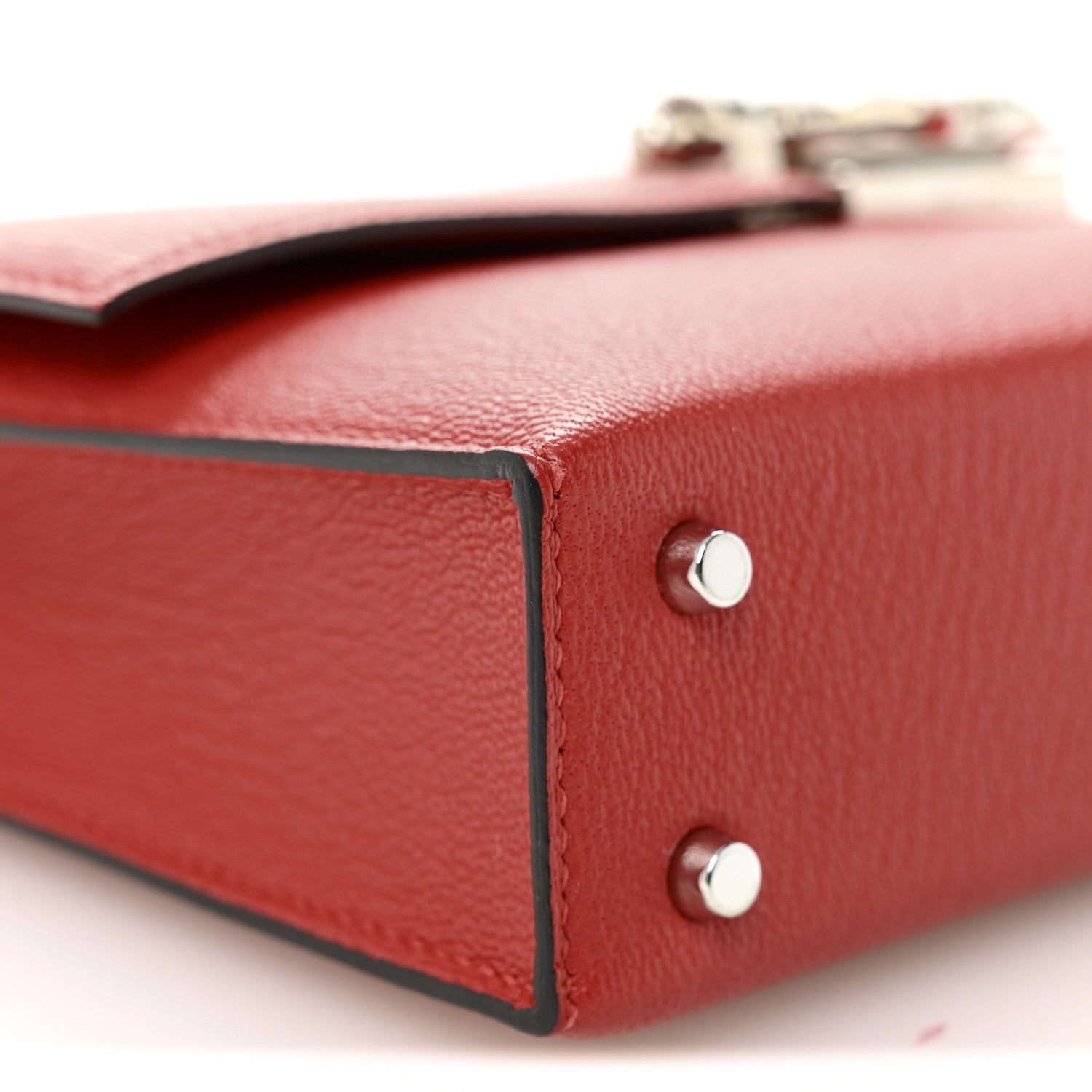 Hermes Chevre Mysore Mini Verrou Chaine Bag Rouge Tomate 9 of 12