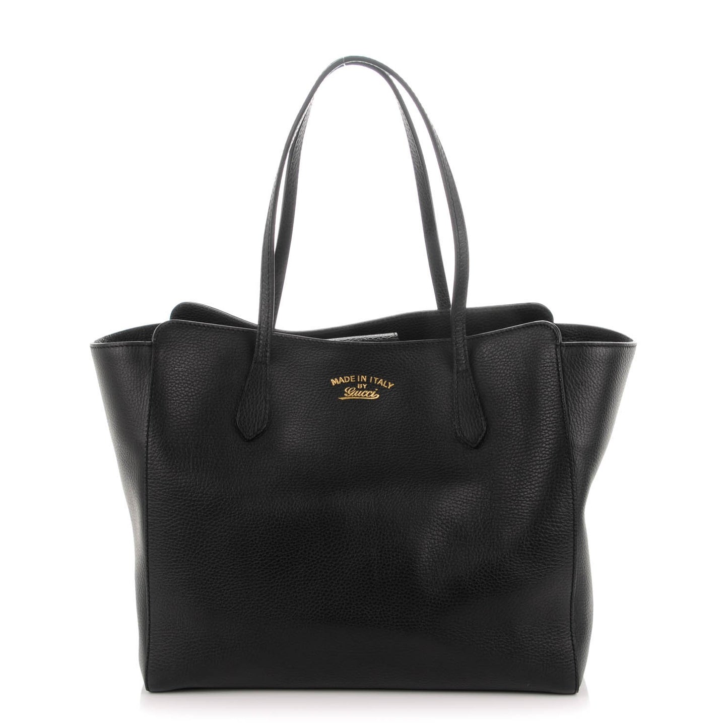 Pebbled Calfskin Medium Swing Tote Black