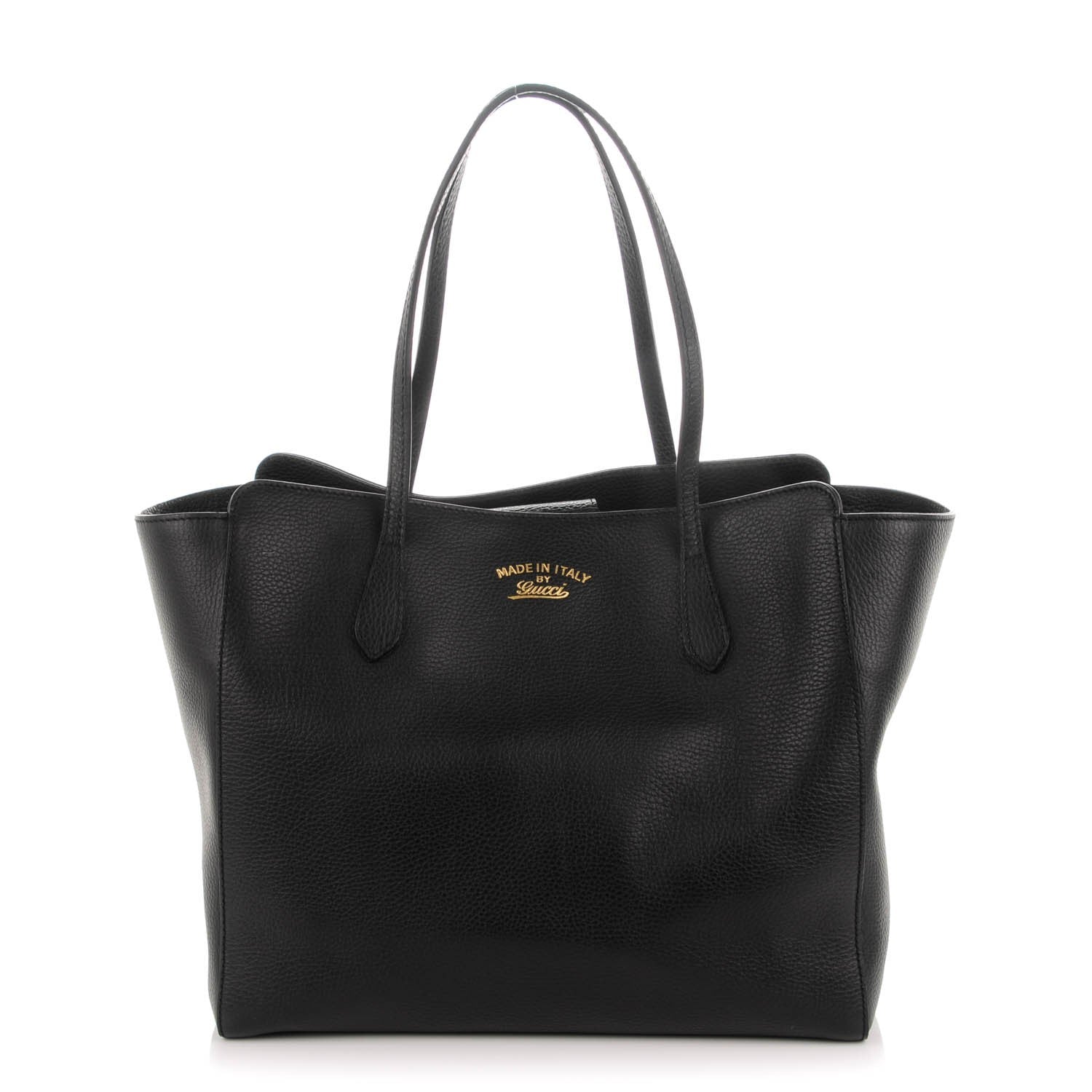 Gucci Pebbled Calfskin Medium Swing Tote Black 1 of 6