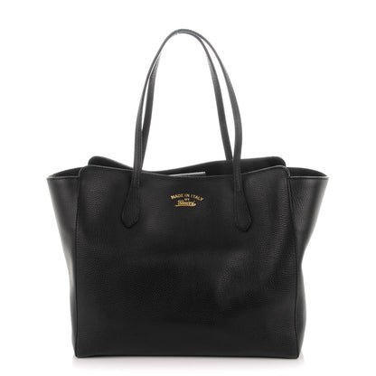 Gucci Pebbled Calfskin Medium Swing Tote Black 1 of 6