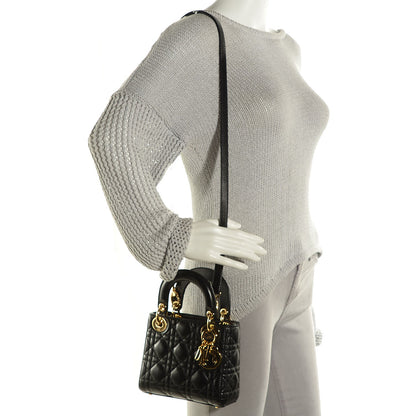 Christian Dior Lambskin Cannage Micro Lady Dior Black 2 of 9