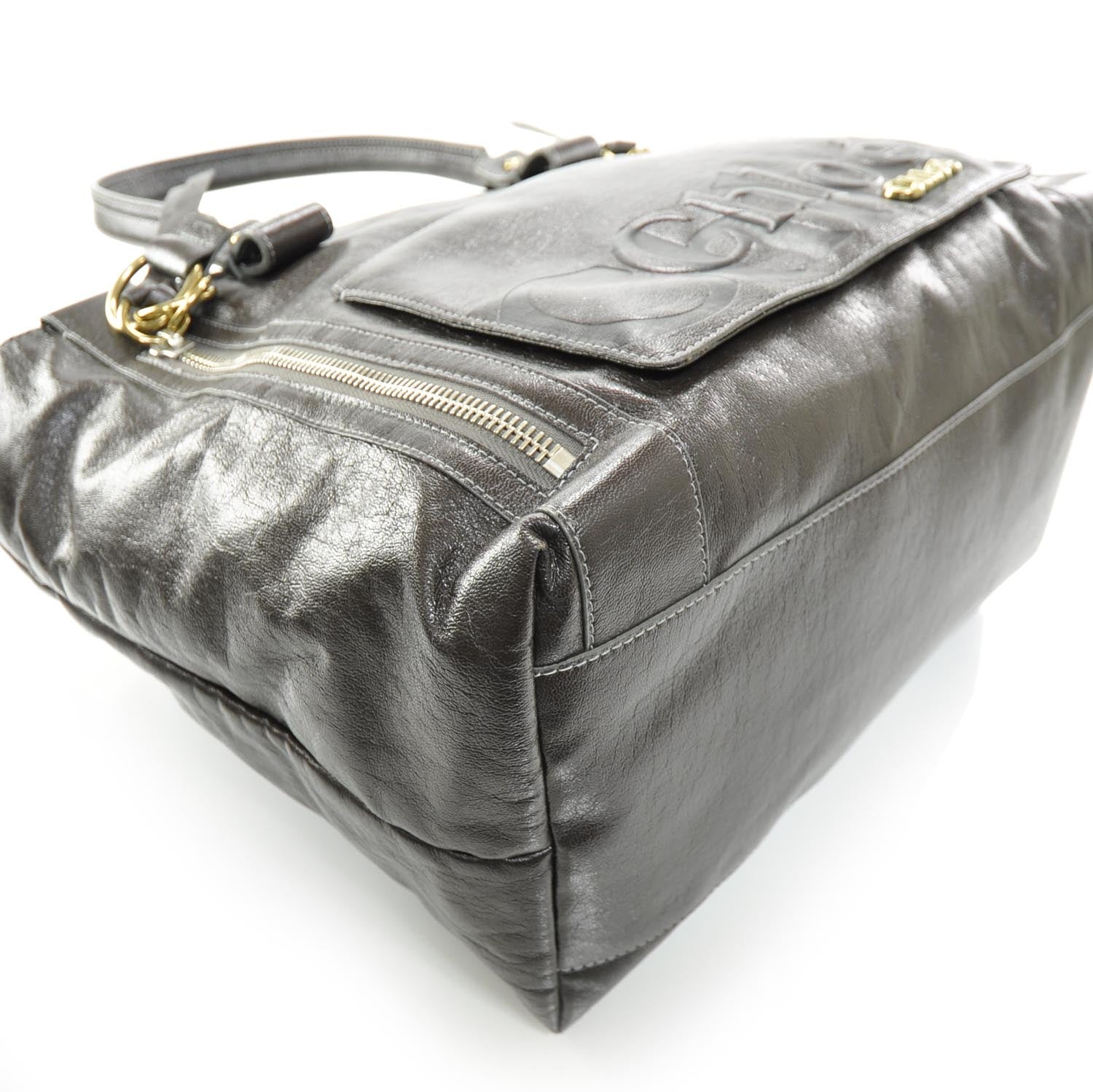 Chloe Leather Eclipse Tote Brown 5 of 10