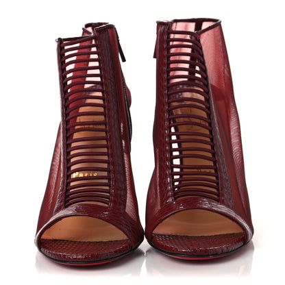 Christian Louboutin Calfskin Jurassic Rete Trouble 100 Booties 38.5 Red 2 of 6