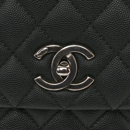 Chanel Caviar Lizard Embossed Quilted Small Coco Handle Flap Black 12 of 15