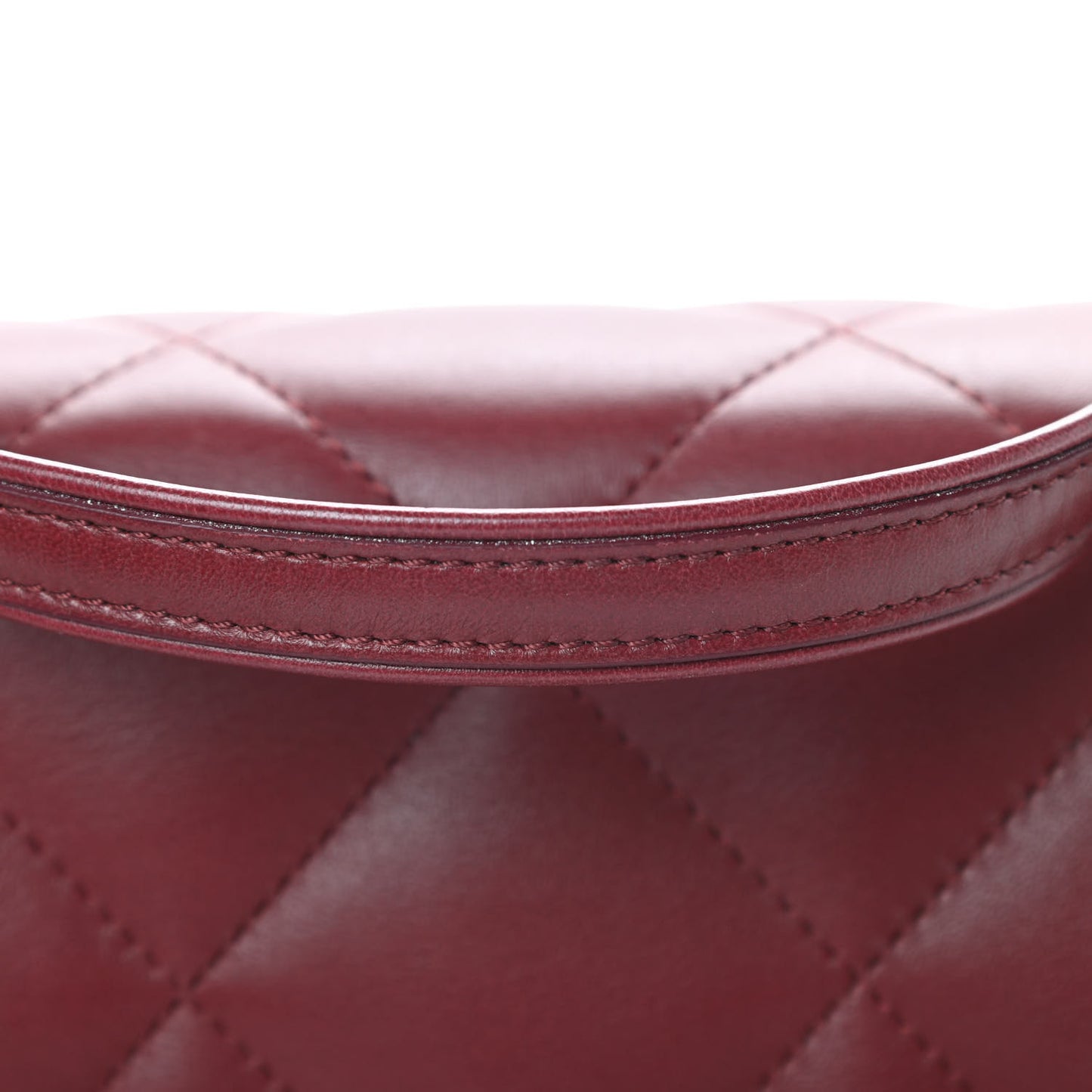 Lambskin Quilted Easy Carry Flap Burgundy