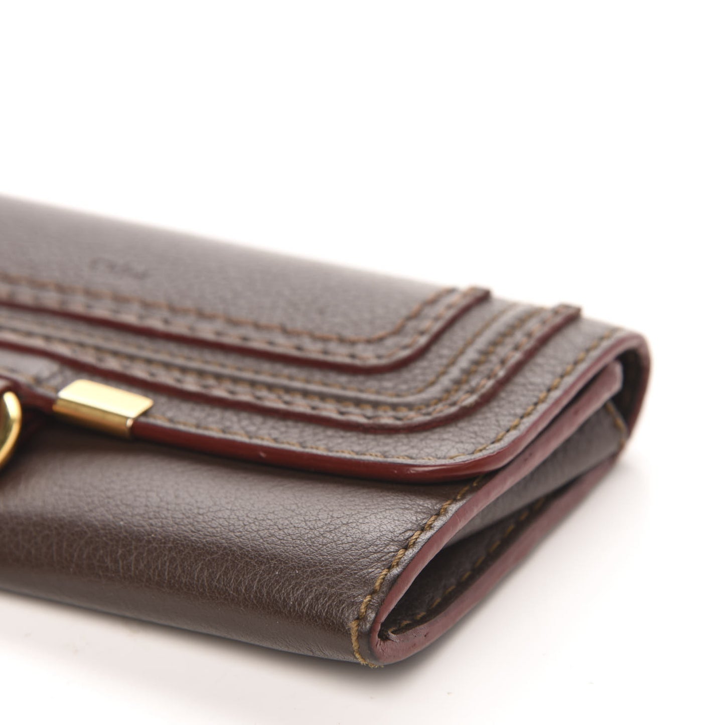 Calfskin Marcie Continental Flap Wallet Truffle