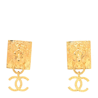 Chanel Metal CC Lion Earrings Gold 1 of 4