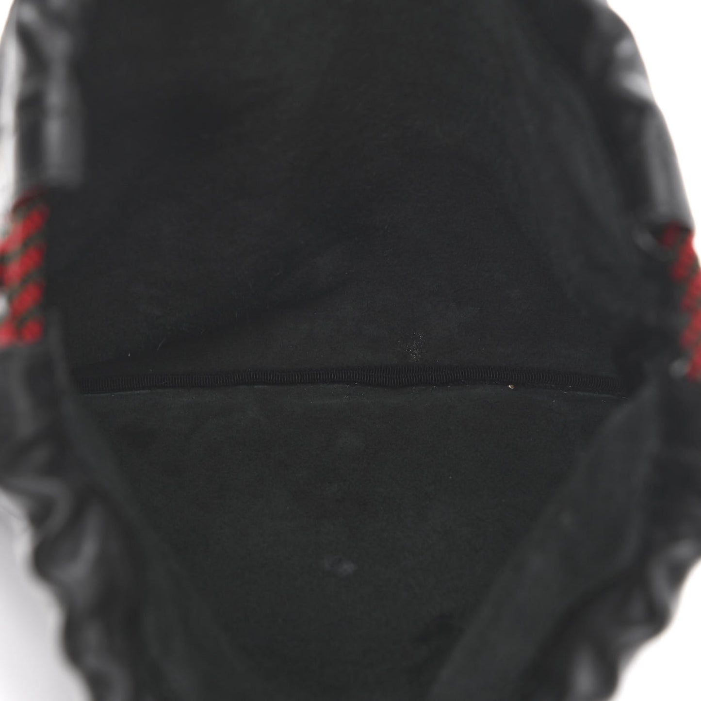 Calfskin Logo Drawstring Backpack Black