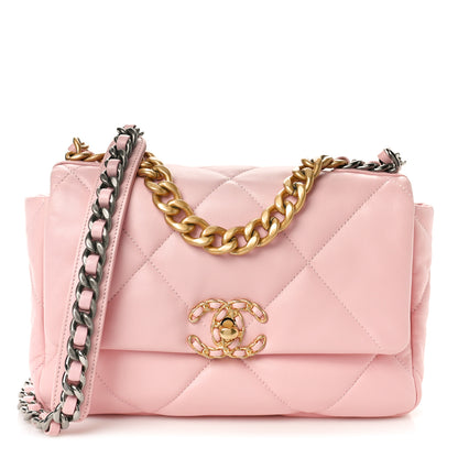 Chanel Lambskin Quilted Medium Chanel 19 Flap Light Pink 1 of 10