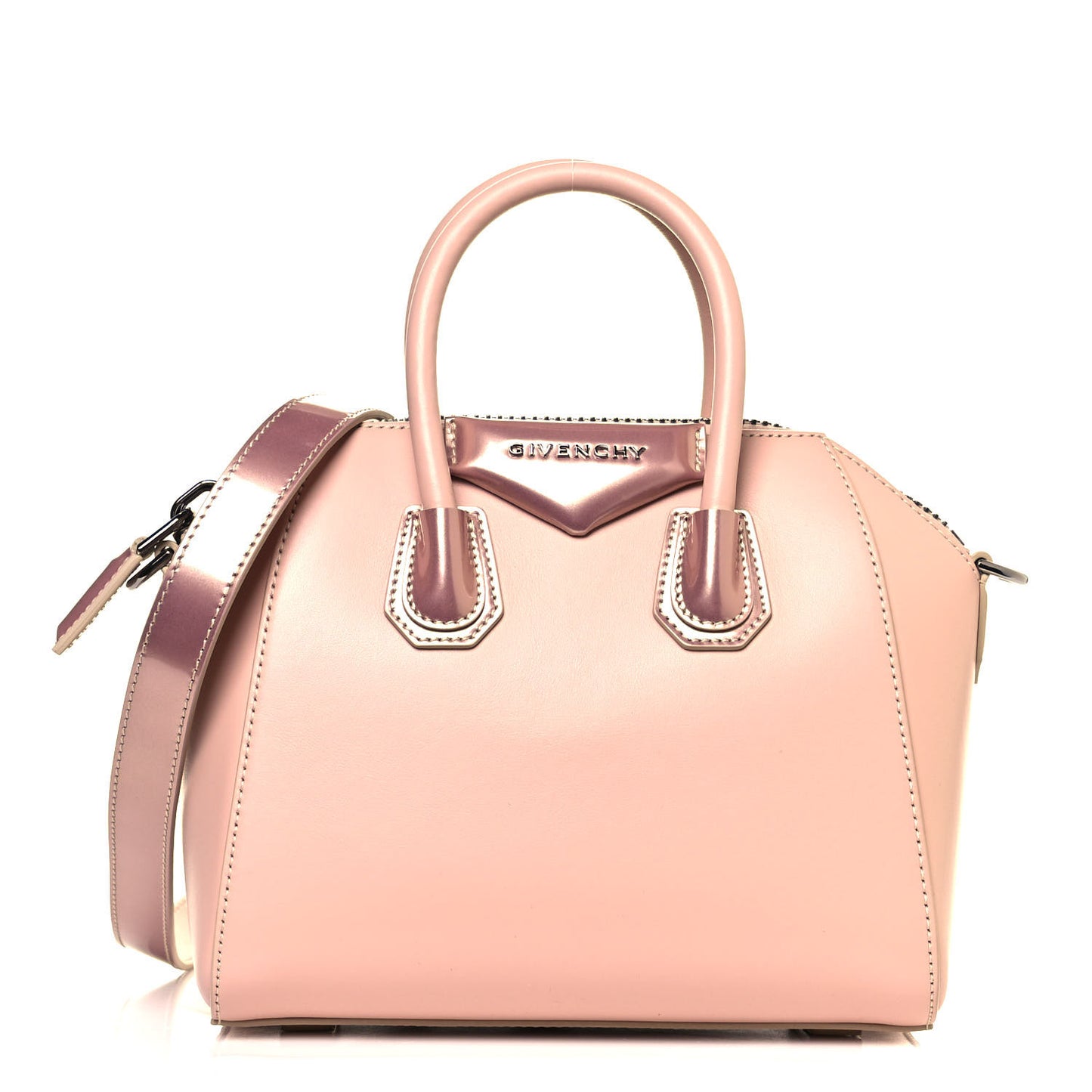 Metallic Calfskin Mini Antigona Light Pink