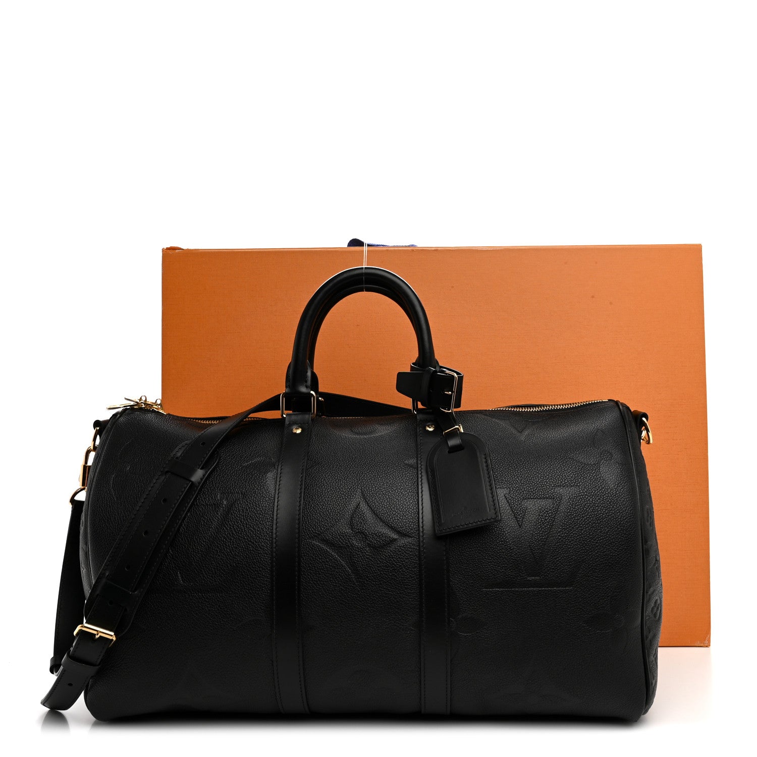 Louis Vuitton Empreinte Monogram Giant Keepall Bandouliere 45 Black 9 of 9