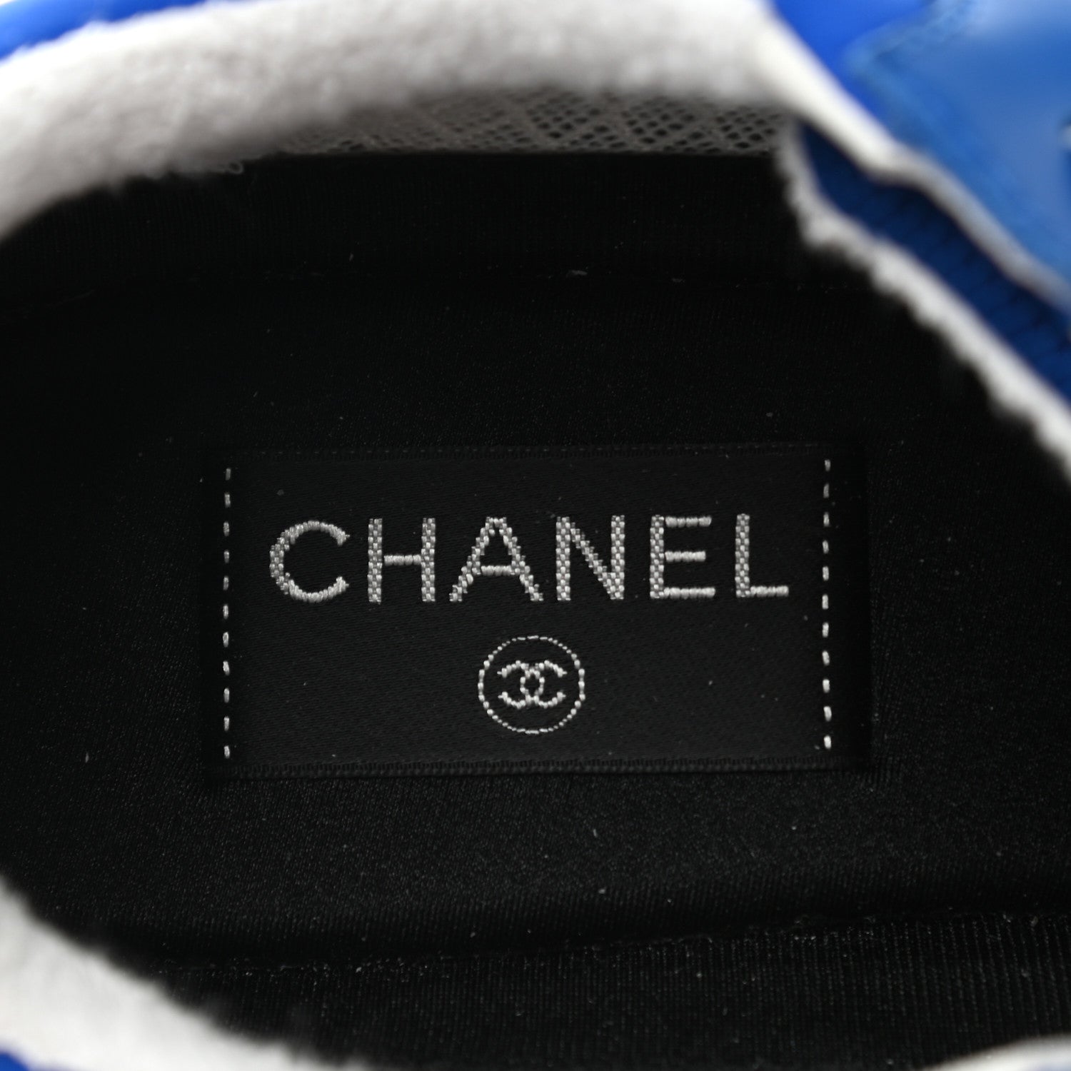 Chanel Calfskin Mesh Lycra Womens Logo Sneakers 40.5 Royal Blue 7 of 8