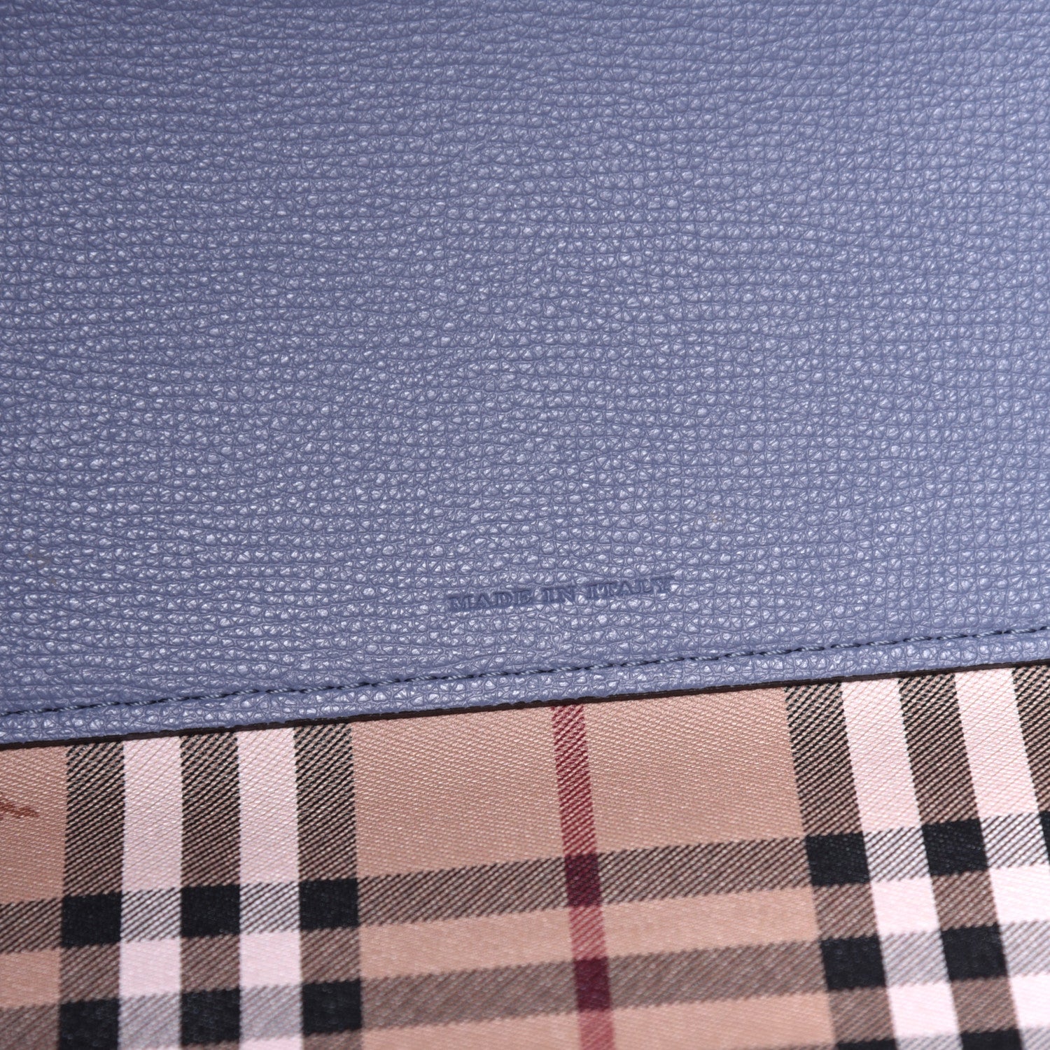 Burberry Calfskin Haymarket Check Medium Reversible Tote Blue 11 of 15